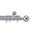 Your Home Online Designer Metal Double Curtain Pole Day & Night Rail Rod 28/19mm Chrome Brass (Polished Chrome, 4m)