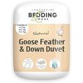 Lancashire Bedding 13.5 Tog Goose Feather & Down Winter Duvet Quilt - Double Bed Size - 85% Feather, 15% Down, 250 TC, Cotton Cambric Cover, Cassette Construction, Anti-Allergenic