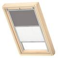 VELUX Original Roof Window Duo Blackout Blind for MK04, Grey, with Grey Guide Rail