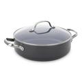 GreenPan Valencia Pro Hard Anodised Healthy Ceramic Non-Stick 26 cm/3.6 Litre Sauté Pan with Lid and Side Handles, PFAS-Free, Induction, Oven Safe, Grey