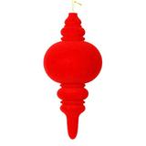 Vickerman 541982 - 10" Red Flocked Finial Christmas Tree Ornament (3 pack) (M182403)