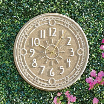 Ashland Outdoor Wall Clock - Khaki - Grandin Road