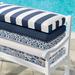 45" X 18" Replacement Bench Cushion - Piped, Piped/Awning Striped Neptune - Grandin Road