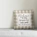 Winston Porter Rolston Welcome to Our Happily Ever After Tan Buffalo Personalized Outdoor Throw Pillow /Polyfill blend | Wayfair