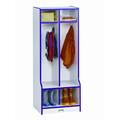 Jonti-Craft Rainbow Accents® 2 Section Coat Locker w/ Step Wood in Blue | 50.5 H x 20 W x 17.5 D in | Wayfair 4682JCWW112