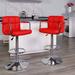 Flash Furniture Murphy Adjustable Height Swivel Bar Stool Upholste/Metal in Red | 20 W x 18 D in | Wayfair 2-CH-102029-RED-GG