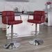 Flash Furniture Murphy Adjustable Height Swivel Bar Stool Upholste/Metal in Red | 20 W x 18 D in | Wayfair 2-CH-102029-BURG-GG