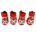 SMALLLEE LUCKY STORE Panda bedruckt Paw Schützen Stiefel für kleine Hunde, Medium, Rot