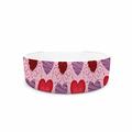 Kess eigene mydeas Fancy Scribbled Herzen Muster Pink Rot Vector Pet Schüssel, 17,8 cm Durchmesser