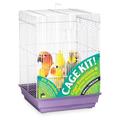 Prevue Hendryx 91210 quadratisch Dach Bird Cage Kit, weiß und violett