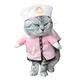 SMALLLEE LUCKY STORE Kleine Krankenschwester Kostüm mit Mütze Elegante Schleife ALLE Jahreszeiten für Katze/Hund,