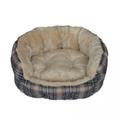 A.K. for Pets 15140 Hundebett Victoria rund Plus Wendekissen, beige/Karo