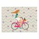 Kess InHouse Kess eigene cb2031adm02 Cristina Bianco design Bicycle Ride Pink Schwarz Hund Tischset, 61 x 38,1 cm