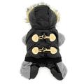 SMALLLEE LUCKY STORE gefüttert Horn Button Winter Coat Kapuzenjacke Kostüm Kleidung, X-Large, Schwarz