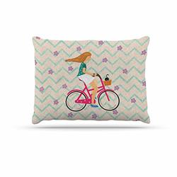 Kess eigene Cristina Bianco design Bicycle Ride Pink Schwarz Hundebett, 76,2 x 101,6 cm