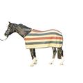 HKM 80151249.0040 Abschwitzdecke Wool Stripes, camel/navy/rot