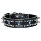 Leather Brothers 6020-BK29 1.5 by 29" Spiked Studded Jeweled Latigo Protector Dog Collar, X-Large, Black