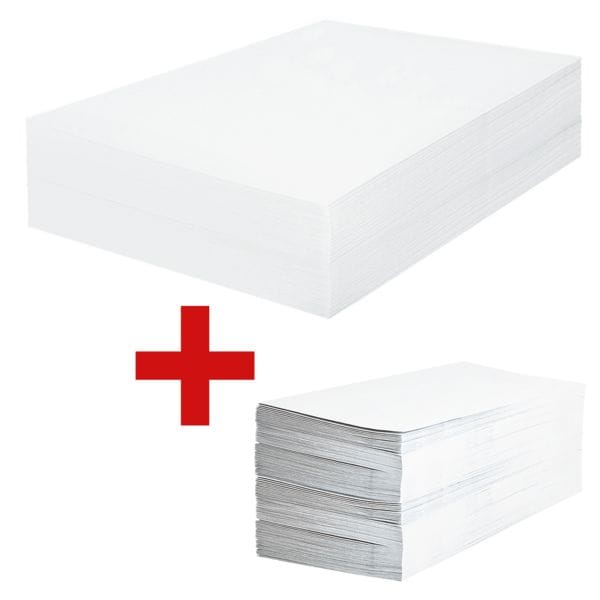 OTTO Office Premium 250 Versandtaschen C4 ohne Fenster inkl. Briefumschläge DL ohne Fenster mit Haft weiß, 22.9x32.4 cm Image