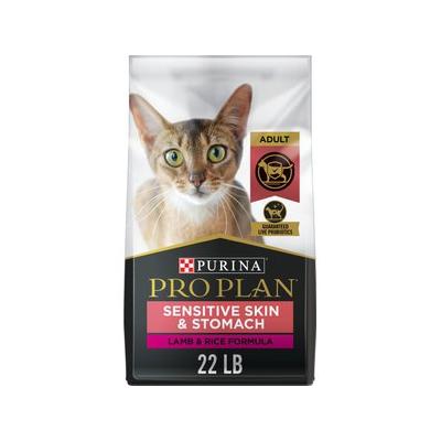 Purina Pro Plan Adult Sensitive Skin & Stomach Lamb & Rice Formula Dry Cat Food, 22-lb bag