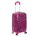 Rockland Safari Hartschalen-Trolley, Magenta Leopard, Carry-On 20-Inch, Safari Hardside Spinner Wheel Gepäck