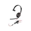 Plantronics - 207577-03 Blackwire C5210 Headset - Mono - USB Type A - Wired - 20 Hz - 20 kHz - Over-The-Head - Monaural - Supra-Aural - Noise Cancelling Microphone