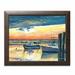 Breakwater Bay 'Painterly Décor Sunset Fish Pier Channel' Acrylic Painting Print Canvas/Paper | 11 H x 28 W x 0.01 D in | Wayfair