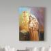 Trademark Fine Art 'Mary & Angel' Oil Painting Print on Wrapped Canvas Metal in Brown/Indigo | 32 H x 24 W x 2 D in | Wayfair ALI35605-C2432GG