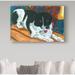 Trademark Fine Art 'Black & White Dog' Acrylic Painting Print on Wrapped Canvas in Black/White | 16 H x 24 W x 2 D in | Wayfair ALI36467-C1624GG
