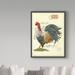 Trademark Fine Art 'Poster Stamp Rooster' Graphic Art Print on Wrapped Canvas in White/Black | 47 H x 35 W x 2 D in | Wayfair ALI37463-C3547GG