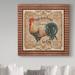 Trademark Fine Art 'Old World Le Coq 1' Graphic Art Print on Wrapped Canvas in Red | 14 H x 14 W x 2 D in | Wayfair ALI37394-C1414GG