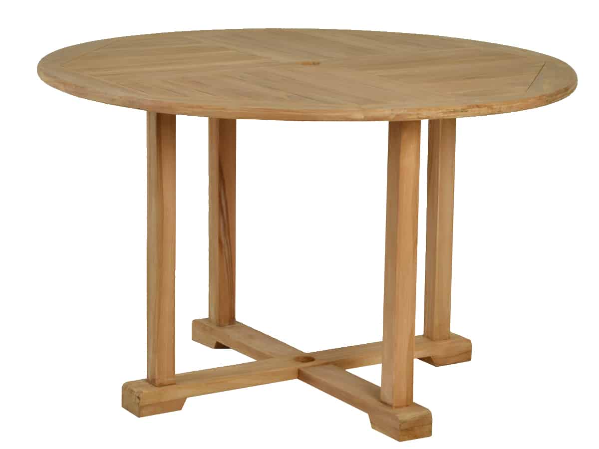 MiaMöbel Teak Esstisch 120cm - rund Massivholz Teak Modern Image