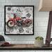 Williston Forge 'Vintage Motorcycles on Route 66 8' Vintage Advertisement on Wrapped Canvas in Red | 14 H x 14 W x 2 D in | Wayfair