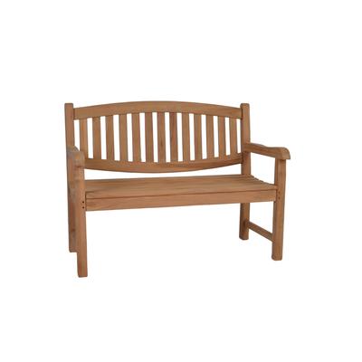 MiaMöbel Teak Bank mit Armlehne 120cm Massivholz Teak Modern