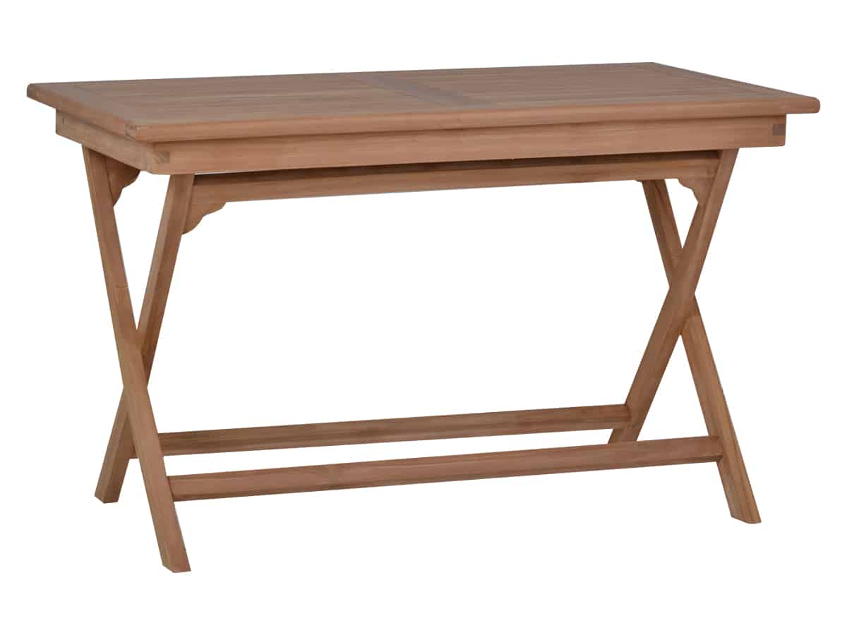 MiaMöbel Teak Esstisch/Klapptisch 120x70cm Massivholz Teak Modern