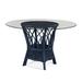 Braxton Culler Everglade Dining Table Glass/Wicker/Rattan in Blue | 29.5 H x 48 W x 48 D in | Wayfair 905-075/GL0999-098/BLUEBERRY