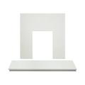 Adam Marble Back Panel & Hearth in White, 54 Inch