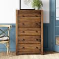 Grain Wood Furniture Montauk 5 Drawer Chest Wood/Solid Wood in Brown/Green | 52.5 H x 32.5 W x 18 D in | Wayfair RMT0711