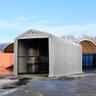 4x8m Zelthalle, PVC-Plane, grau, ohne Statik - (49494)