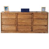 Millwood Pines Askins 9 Drawer 72" W Dresser Wood in Brown | 32 H x 72 W x 18 D in | Wayfair 358CB07255384BEF9A169CFCDC47C4D8