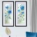 Red Barrel Studio® 'Blue Summer Silhouette?' 2 Piece Framed Acrylic Painting Print Set Paper in Blue/Green | 29 H x 26 W x 0.75 D in | Wayfair
