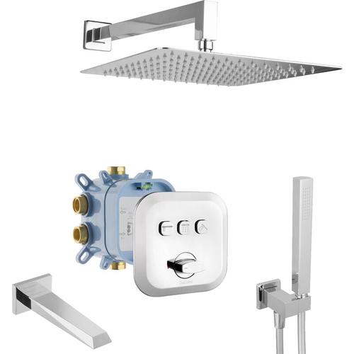 Unterputz Duschsystem Action Select 3-Wege Regendusche für Badewanne – Paulgurkes