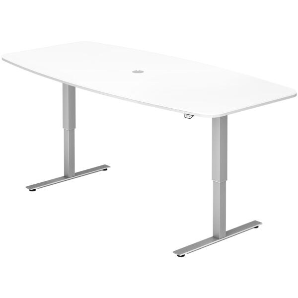 HAMMERBACHER Konferenztisch höhenverstellbar (elektrisch) VXMST22 »Chicago« 72-119 cm weiß, 83 cm
