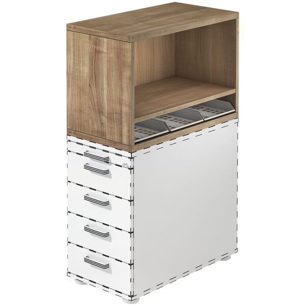 OTTO Office Premium Aufsatz-Regal für Standcontainer »Otto Office Line I« braun, 42.8x53x80 cm