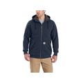 Carhartt Men's Rain Defender Relaxed Fit Midweight Sherpa Lined Full Zip Hoodie, New Navy SKU - 411210