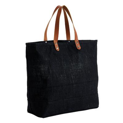 Jute Tote - Black, Large - Ballard Designs