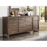 Union Rustic Womac 6 Drawer Double Dresser Wood in Brown/Gray | 34 H x 68 W x 18 D in | Wayfair 00C3078EB4AA493285A989DA4CD75B5E