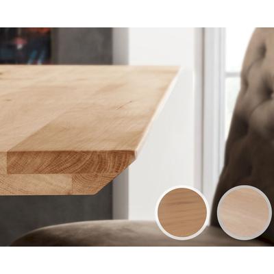 Massivholz »Tabula Rasa« Tischplatte Schweizer Kante 4 cm / aufgedoppelt / 200x100 cm / Wildeiche natur Image