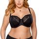 Gorsenia K378 Victoria Women's Underwired Non Padded Bra with Embroidery Adjustable Not Detachable Straps - Made in EU, Black,36DD