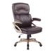 Symple Stuff Tianna Ergonomic Executive Chair Upholstered/Metal in Gray/Indigo/Brown | 43.75 H x 27 W x 27.75 D in | Wayfair