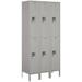 Salsbury Industries 2 Tier 3 Wide Locker Metal in Gray/White | 78 H x 36 W x 15 D in | Wayfair 62365GY-U